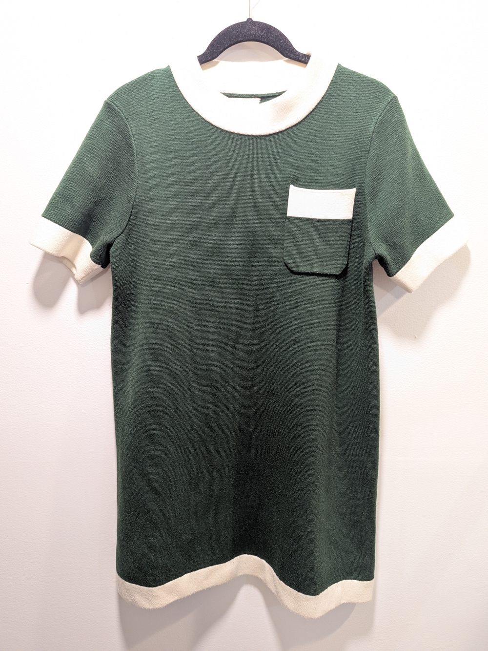 Tuckernuck Women's Green Cream Knit Dress Medium Preppy Quiet Luxury Minimalist
